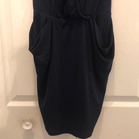 BCBGeneration Navy tulip hem dress size xs - Picture 3 of 7